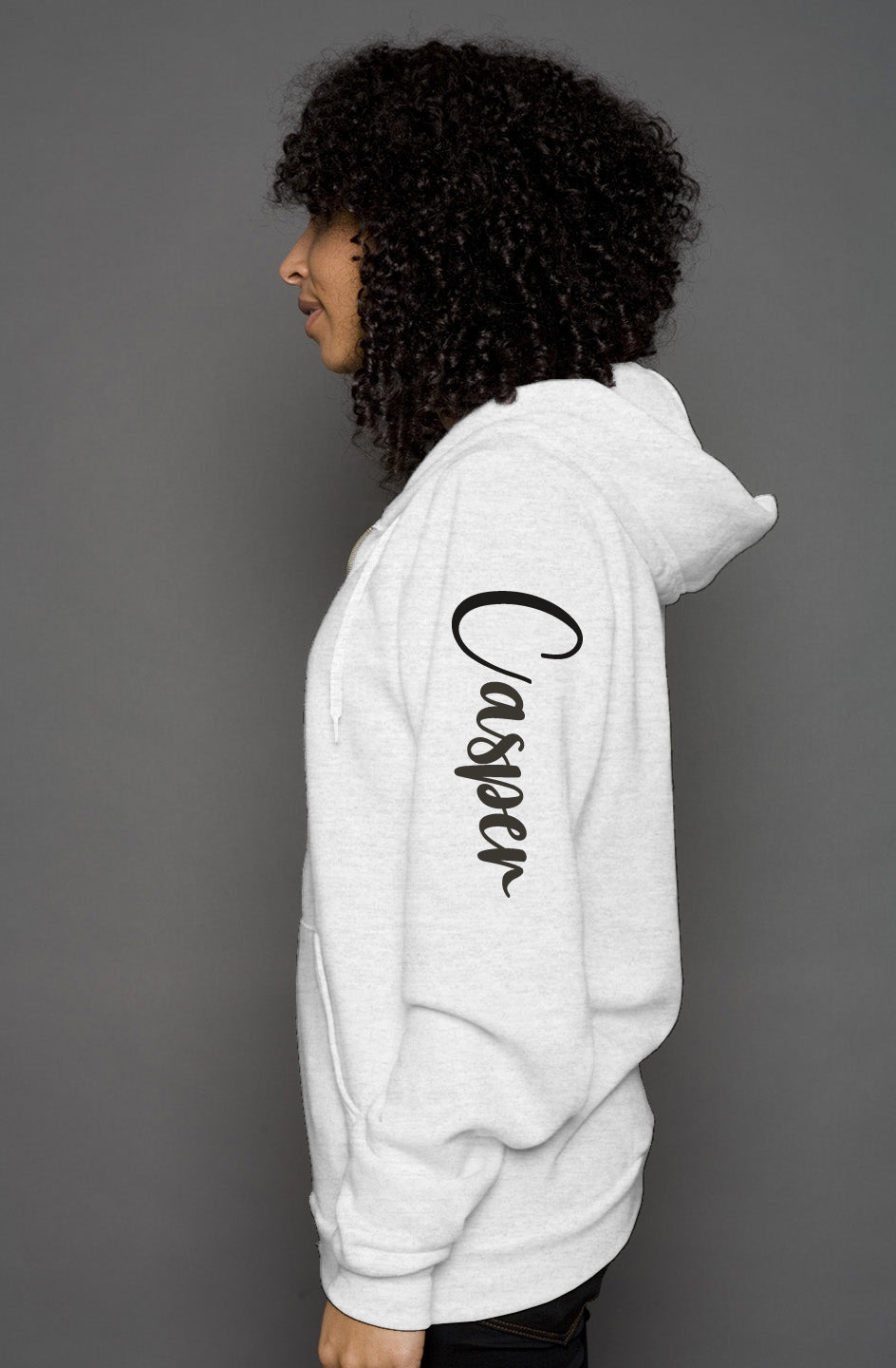 unisex heather zip hoody