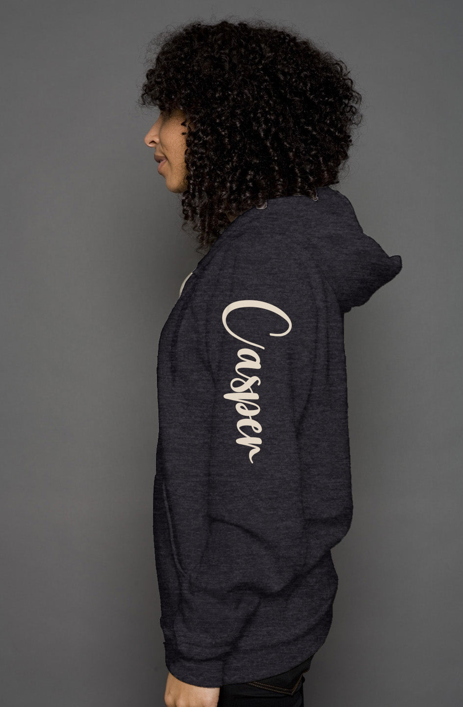 unisex heather zip hoody